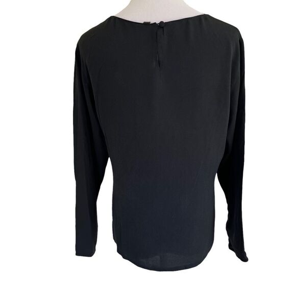 TAHARI black Silk Ling Sleeve Blouse 2 - Picture 3 of 7